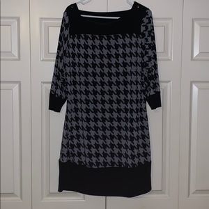 Black and Grey Houndstooth Dress